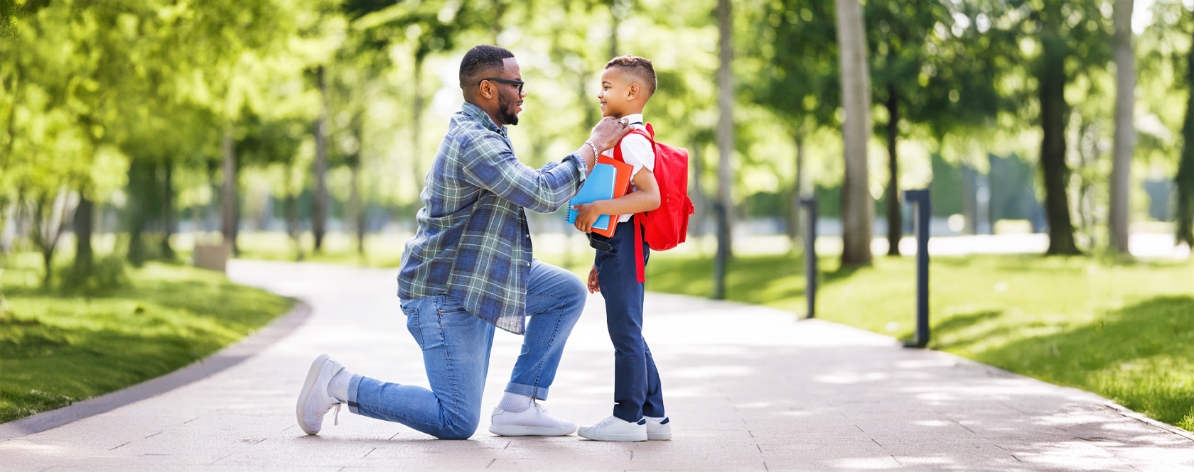 Smart Banking Moves for Summer to School father and son getting redau for back to school season